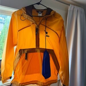 REI Golden Windbreaker with Brown Trim